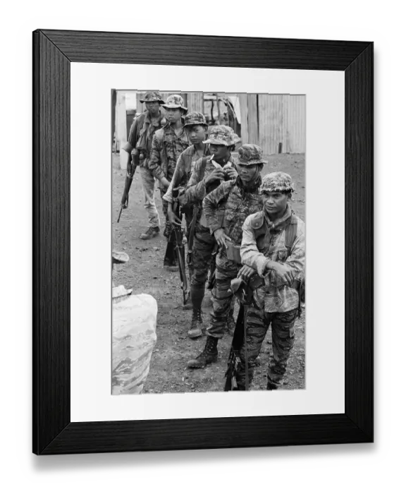 Framed Print : Montagnard Tribesmen Lined Up Framed Print : Montagnard Tribesmen Lined Up