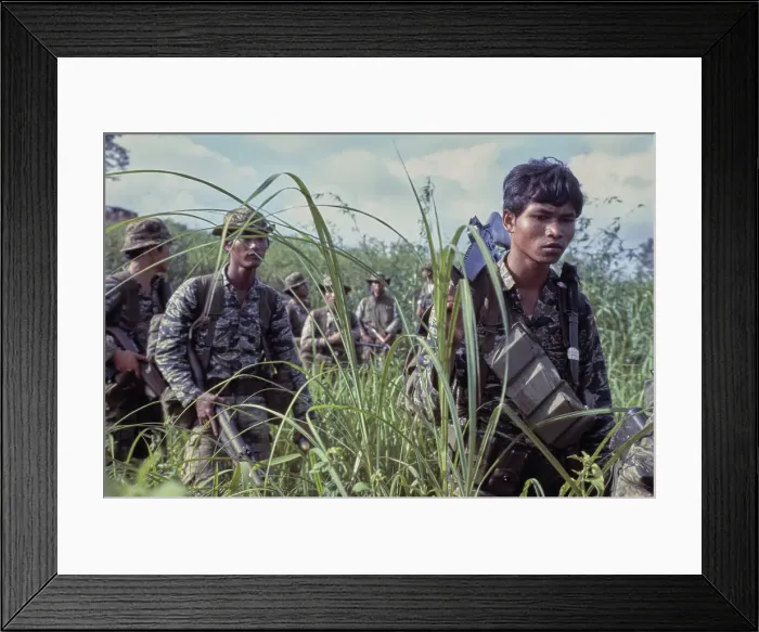 Framed Print : Cambodian Border Patrol, Vietnam War Framed Print : Cambodian Border Patrol, Vietnam War