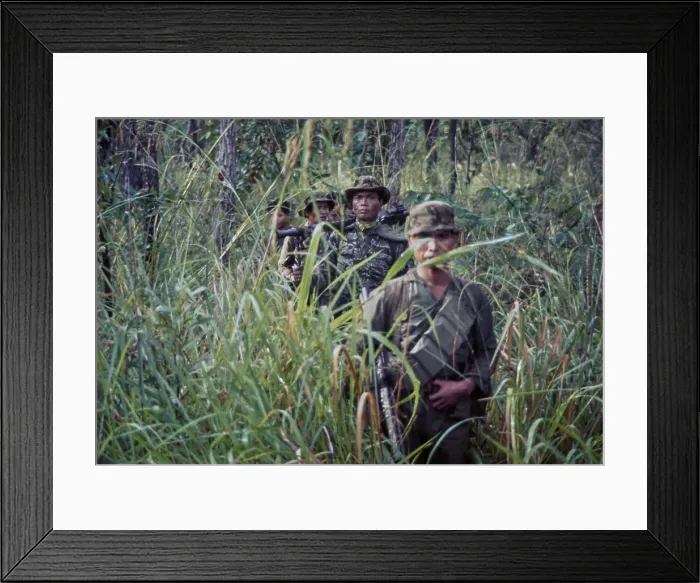 Framed Print : Cambodian Border Patrol, Vietnam War Framed Print : Cambodian Border Patrol, Vietnam War