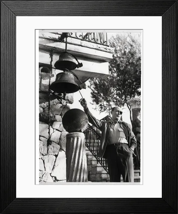 Framed Print : Moshe Dayan Ringing a Bell Framed Print : Moshe Dayan Ringing a Bell