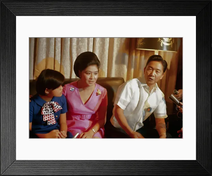 Framed Print : Ferdinand Marcos with Wife and Daughter Framed Print : Ferdinand Marcos with Wife and Daughter