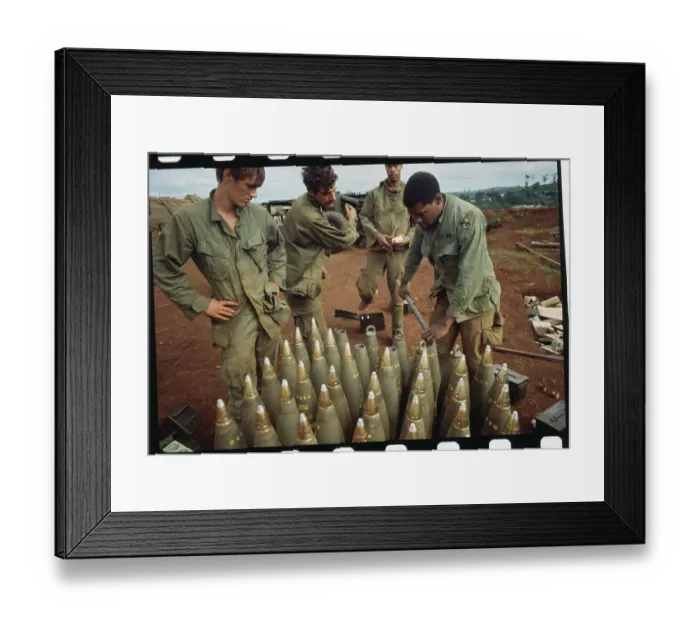 Framed Print : Troops Readying Artillery Shells at Camp Framed Print : Troops Readying Artillery Shells at Camp