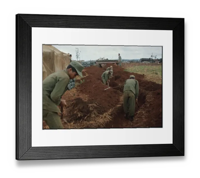 Framed Print : Troops Digging Trenches at Camp Framed Print : Troops Digging Trenches at Camp