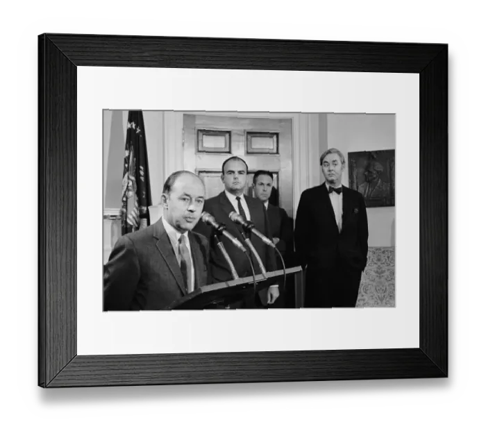Framed Print : Domestic Staff Members Attending Press Conference Framed Print : Domestic Staff Members Attending Press Conference
