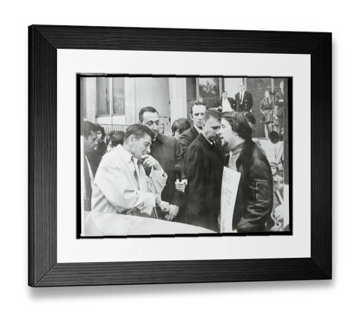 Framed Print : Ronald Reagan Reading Demonstrators Sign Framed Print : Ronald Reagan Reading Demonstrators Sign