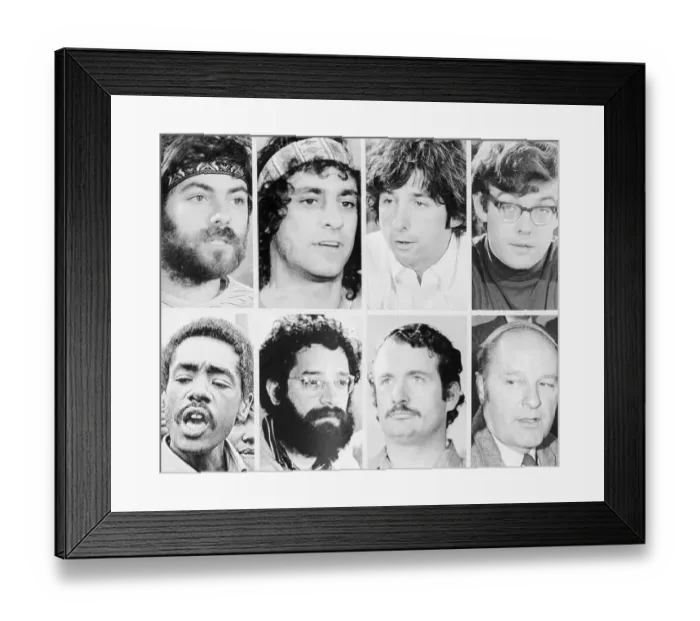 Framed Print : Defendants in Chicago 8 Trial Framed Print : Defendants in Chicago 8 Trial