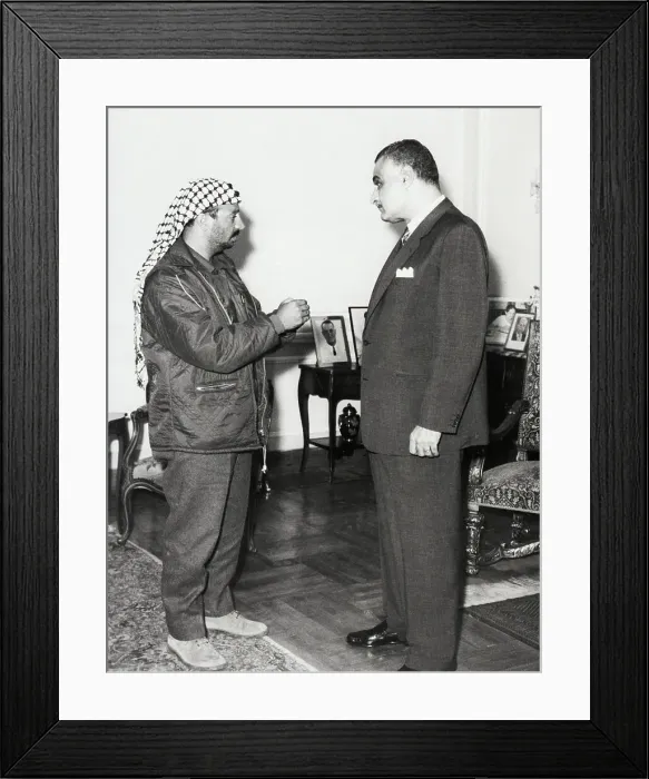 Framed Print : Yasser Arafat and President Nasser Meet in Cairo Framed Print : Yasser Arafat and President Nasser Meet in Cairo