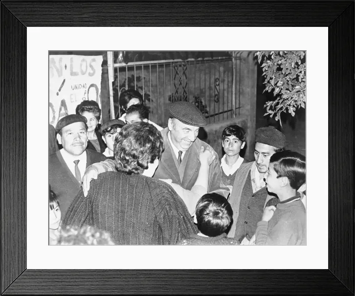 Framed Print : Pablo Neruda Meeting with Locals Framed Print : Pablo Neruda Meeting with Locals