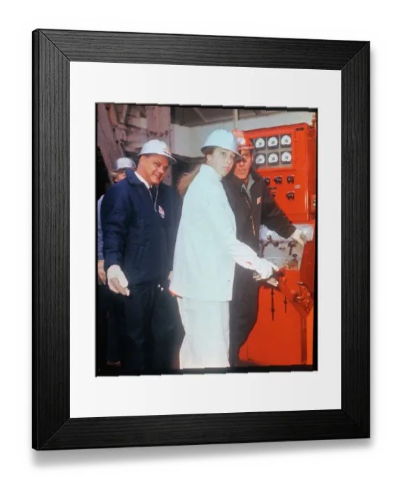 Framed Print : Princess Anne Visiting a Drilling Rig