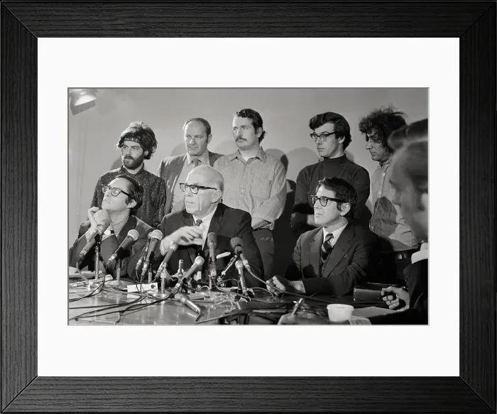 Framed Print : Doctor Spock and Chicago Seven at Press Conference Framed Print : Doctor Spock and Chicago Seven at Press Conference