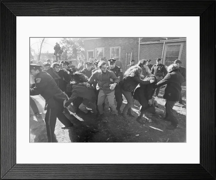 Framed Print : Police Break Up a Demonstration Framed Print : Police Break Up a Demonstration