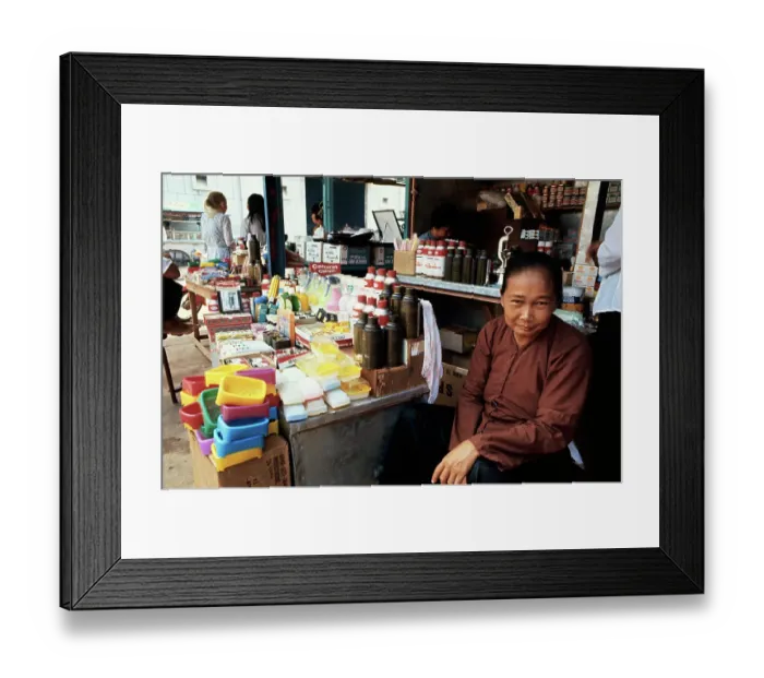 Framed Print : Vendor Waiting for Customers Framed Print : Vendor Waiting for Customers