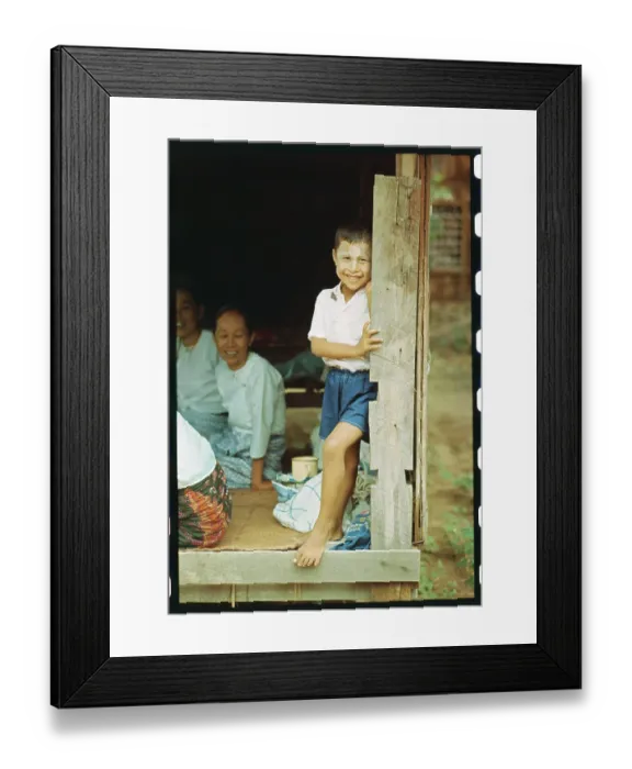 Framed Print : Young Burmese Boy Posing in Doorway Framed Print : Young Burmese Boy Posing in Doorway