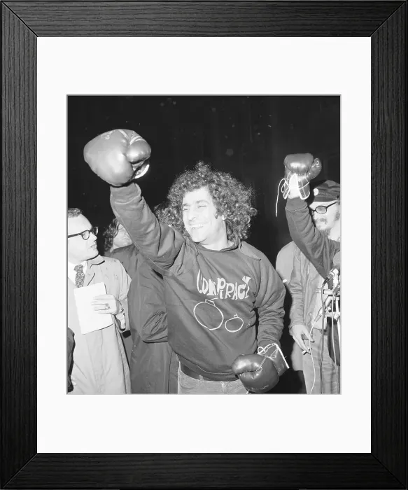 Framed Print : Abbie Hoffman and Friend Talk to Press Framed Print : Abbie Hoffman and Friend Talk to Press