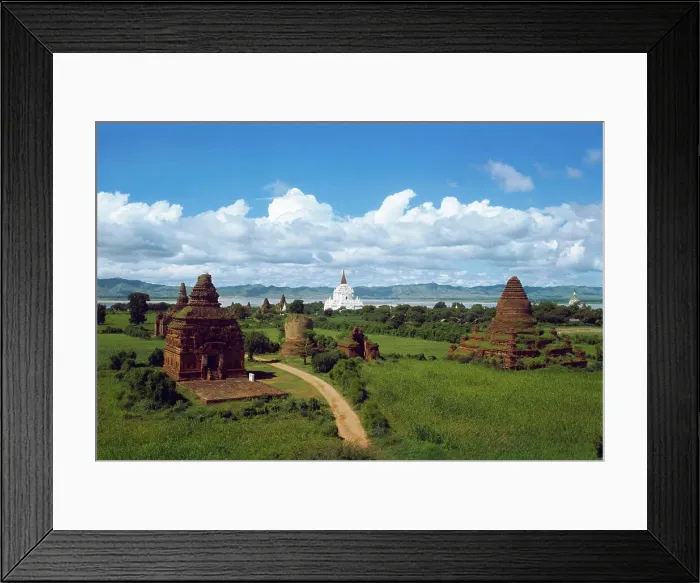 Framed Print : Grassy Temples of Burma Framed Print : Grassy Temples of Burma