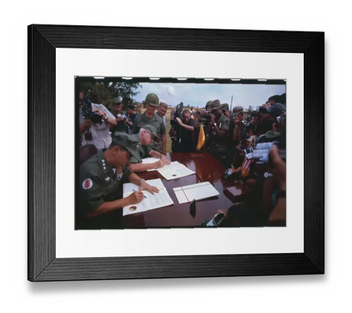 Framed Print : Officers Signing Papers Framed Print : Officers Signing Papers