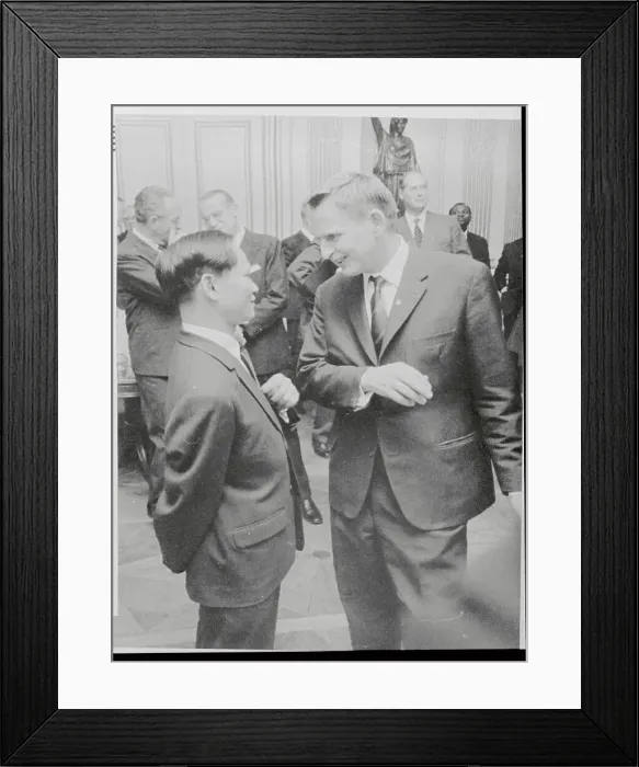 Framed Print : Swedish Premier Talking to Vietnamese Ambassador Framed Print : Swedish Premier Talking to Vietnamese Ambassador