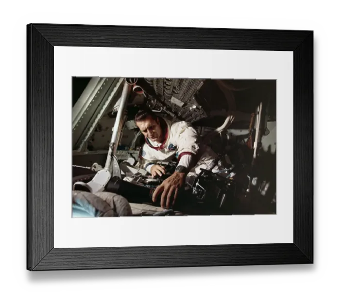 Framed Print : Richard Gordon Working on Command Module