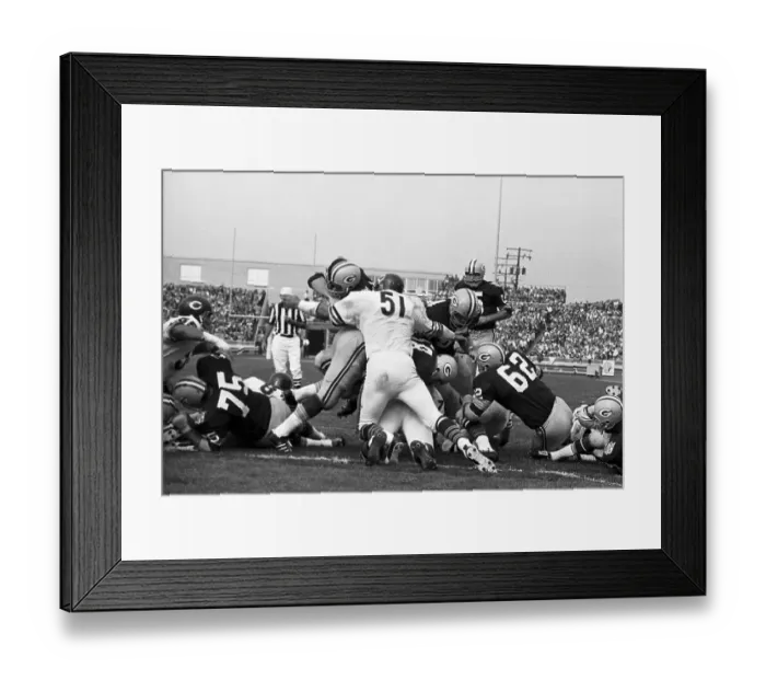Framed Print : Green Bay Packer Player Being Stopped by Opponents Framed Print : Green Bay Packer Player Being Stopped by Opponents
