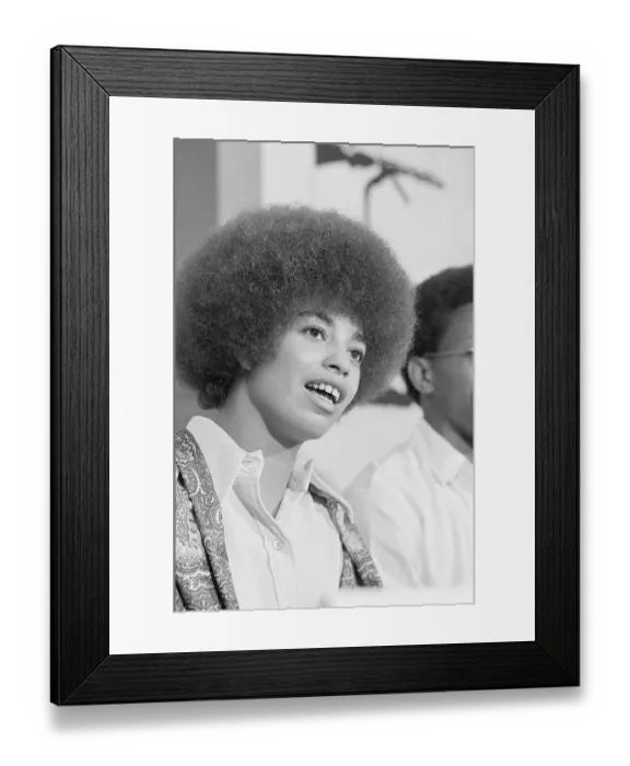 Framed Print : Angela Davis at Press Conference Framed Print : Angela Davis at Press Conference