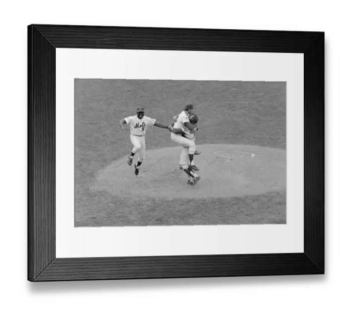 Framed Print : Baseball Players Celebrating Win Framed Print : Baseball Players Celebrating Win