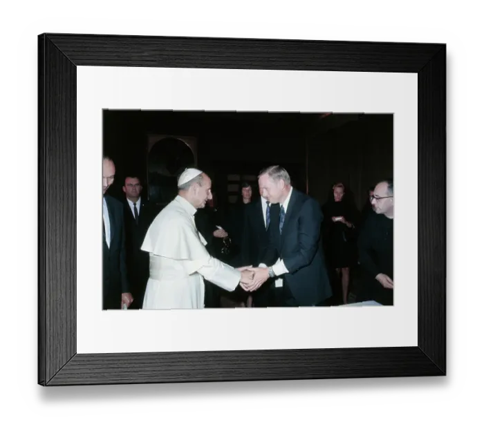 Framed Print : Neil Armstrong Shaking Hands with Pope Paul VI Framed Print : Neil Armstrong Shaking Hands with Pope Paul VI