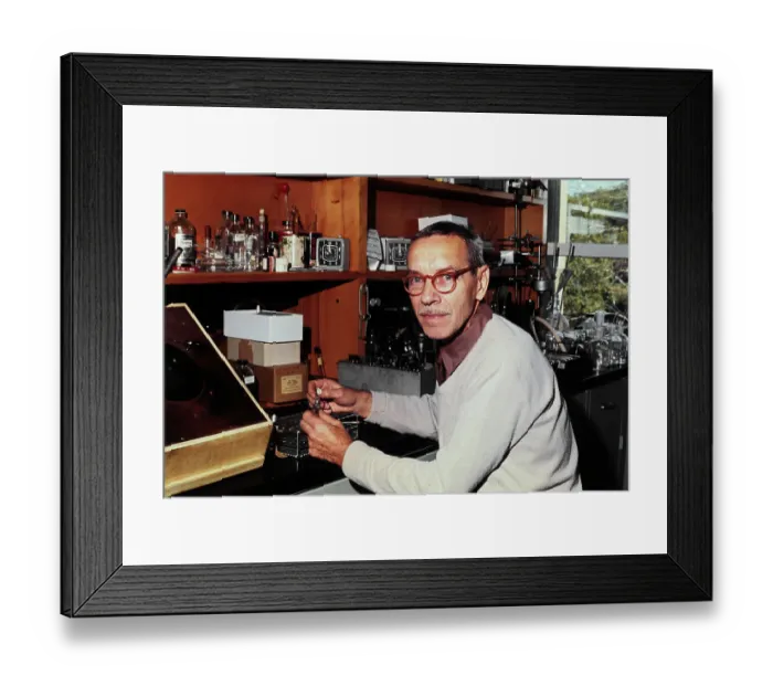 Framed Print : Alfred D. Hershey Sitting at His Desk