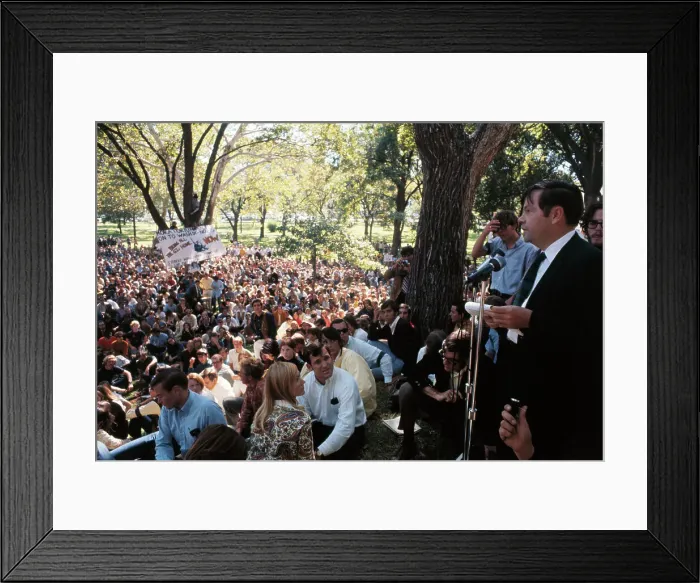 Framed Print : Newspaper Editor Ronnie Dugger Addressing Rally Framed Print : Newspaper Editor Ronnie Dugger Addressing Rally