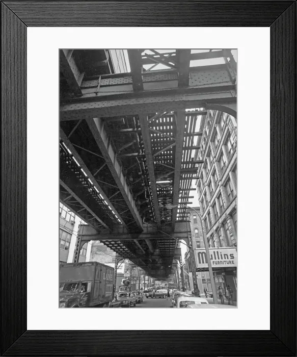 Framed Print : Myrtle Avenue Elevated Rail Line, 1969 Framed Print : Myrtle Avenue Elevated Rail Line, 1969