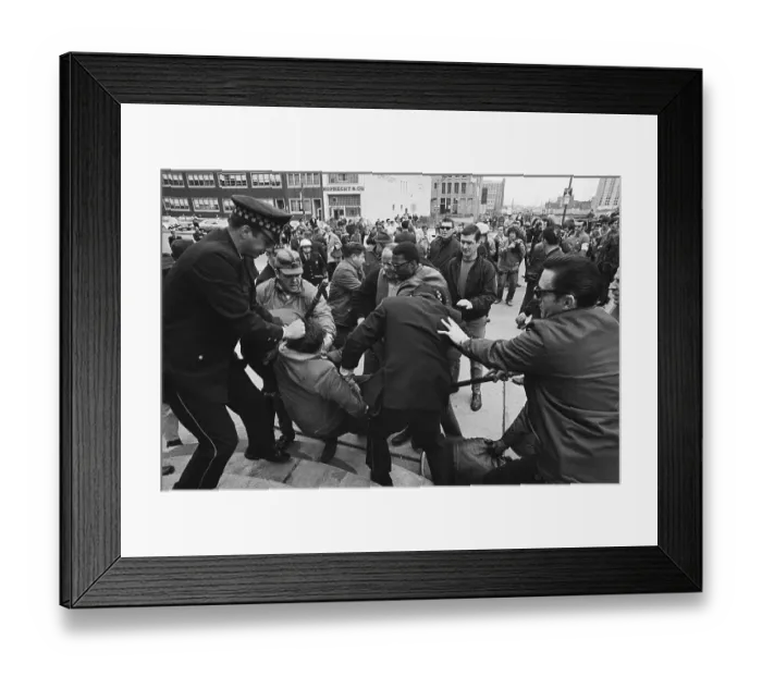 Framed Print : Police Fighting SDS Marchers on Street Framed Print : Police Fighting SDS Marchers on Street