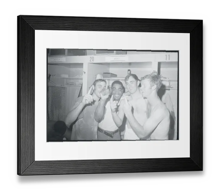 Framed Print : Baseball Players Celebrating Win Framed Print : Baseball Players Celebrating Win