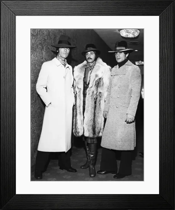 Framed Print : Men Modeling Fashionable Coats Framed Print : Men Modeling Fashionable Coats