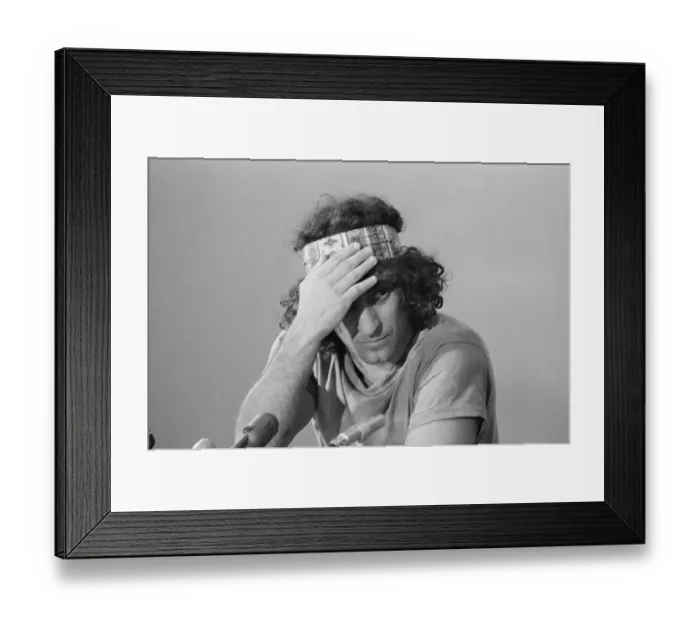 Framed Print : Abbie Hoffman Adjusting Headband During Chicago Seven Trial Framed Print : Abbie Hoffman Adjusting Headband During Chicago Seven Trial
