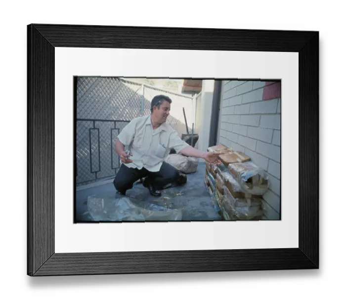Framed Print : Government Agent Examining Drug Find Framed Print : Government Agent Examining Drug Find