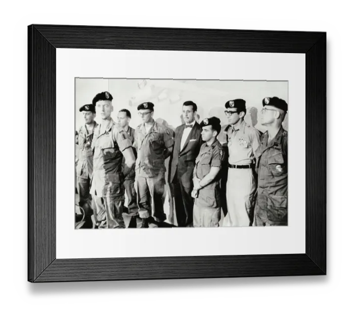 Framed Print : Green Beret Major and His Men at Press Meet Framed Print : Green Beret Major and His Men at Press Meet
