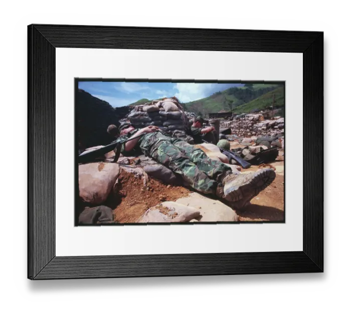 Framed Print : Soldier Resting on the Ground Framed Print : Soldier Resting on the Ground
