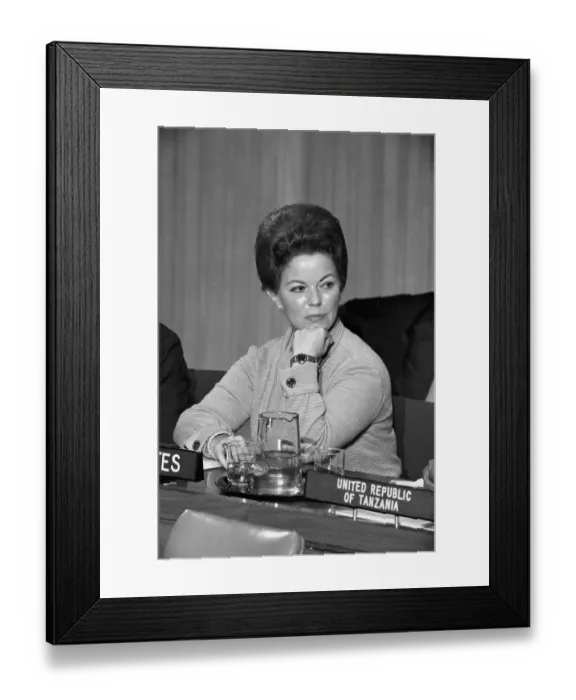 Framed Print : Shirley Temple Black at UN Meeting Framed Print : Shirley Temple Black at UN Meeting