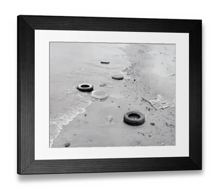Framed Print : Tires On Shore Of Lake Michigan Framed Print : Tires On Shore Of Lake Michigan