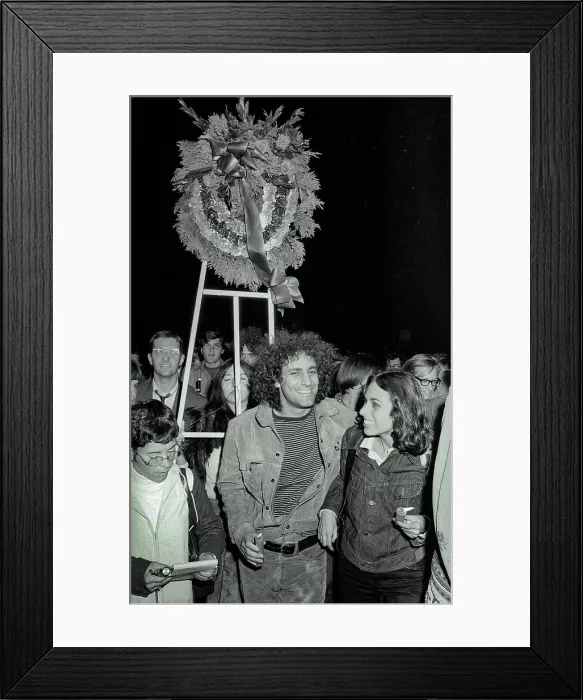 Framed Print : Abbie Hoffman And Friend At Candle Vigil Framed Print : Abbie Hoffman And Friend At Candle Vigil