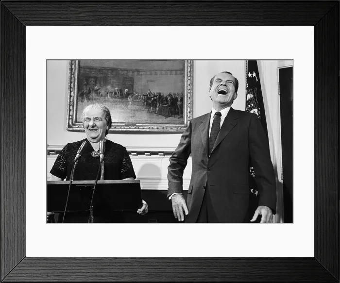 Framed Print : Golda Meir And Richard Nixon Laughing Framed Print : Golda Meir And Richard Nixon Laughing