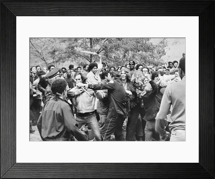 Framed Print : Demonstrators Stuggle With Police Framed Print : Demonstrators Stuggle With Police