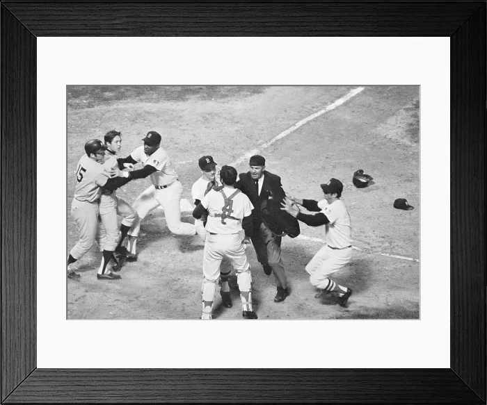 Framed Print : Yankees and Red Socks Arguing During Game Framed Print : Yankees and Red Socks Arguing During Game