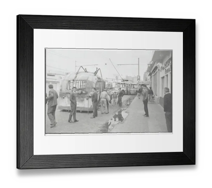 Framed Print : Spectators Observing Riot Damage Framed Print : Spectators Observing Riot Damage