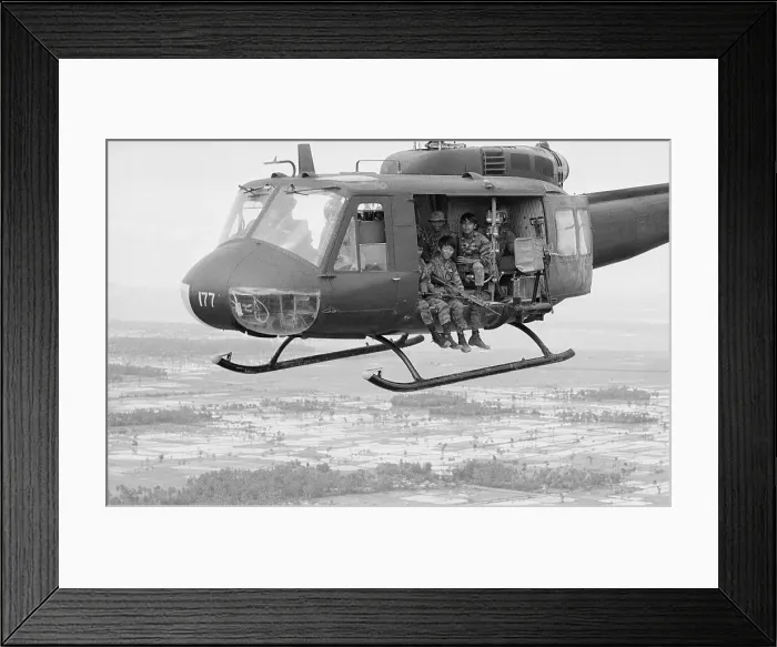 Framed Print : Cambodian Fighters In Helicopter