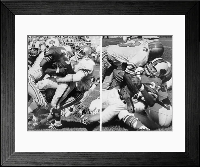 Framed Print : O.J. Simpson Tackled by Houston's Framed Print : O.J. Simpson Tackled by Houston's
