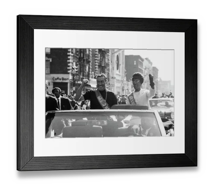 Framed Print : Shirley Chisholm and Clayton Powell Riding in Parade Framed Print : Shirley Chisholm and Clayton Powell Riding in Parade