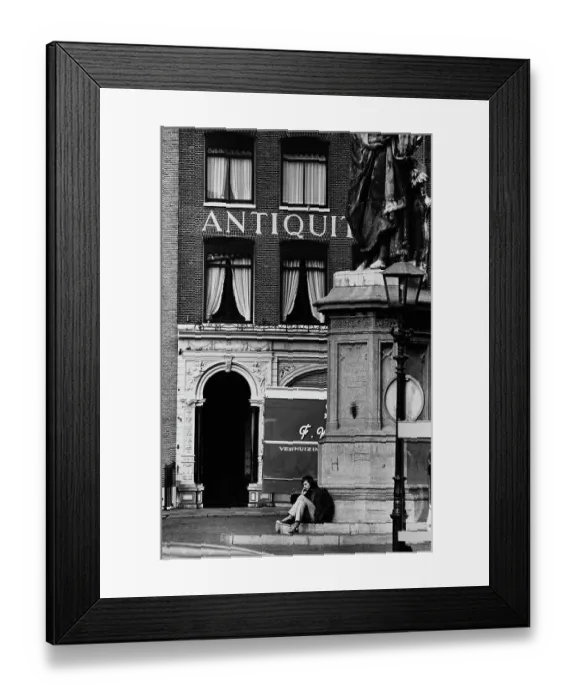 Framed Print : Young Man With Statue Framed Print : Young Man With Statue