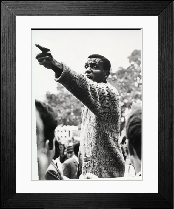 Framed Print : African American Man Points and Speaks