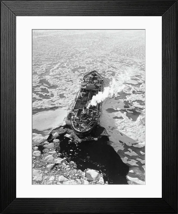Framed Print : Icebreaker Cruising in Arctic Strait Framed Print : Icebreaker Cruising in Arctic Strait