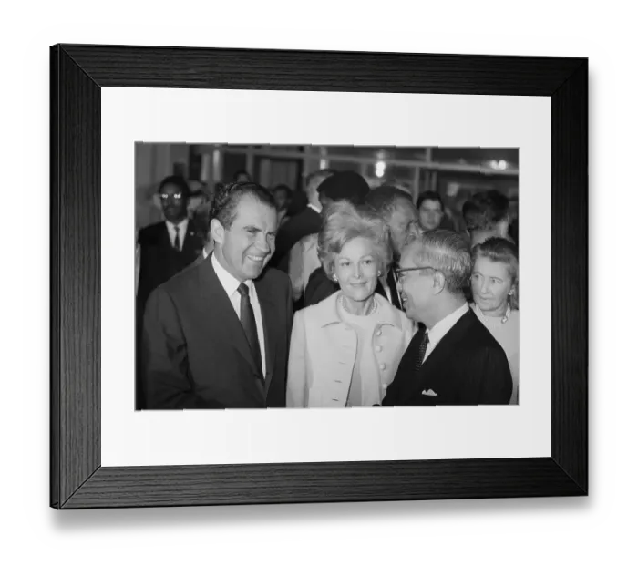 Framed Print : President and Mrs. Nixon Arriving at Untited Nations Framed Print : President and Mrs. Nixon Arriving at Untited Nations